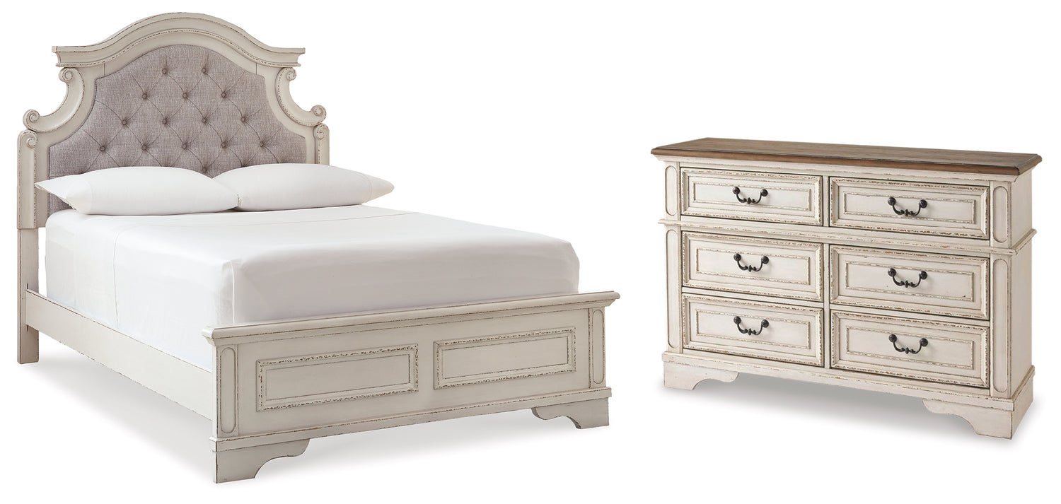 Furniture City Houma - Ashley Furniture - Realyn Full Upholstered Panel Bed with Dresser - Full Upholstered Panel Bed with Dresser - B743B34
