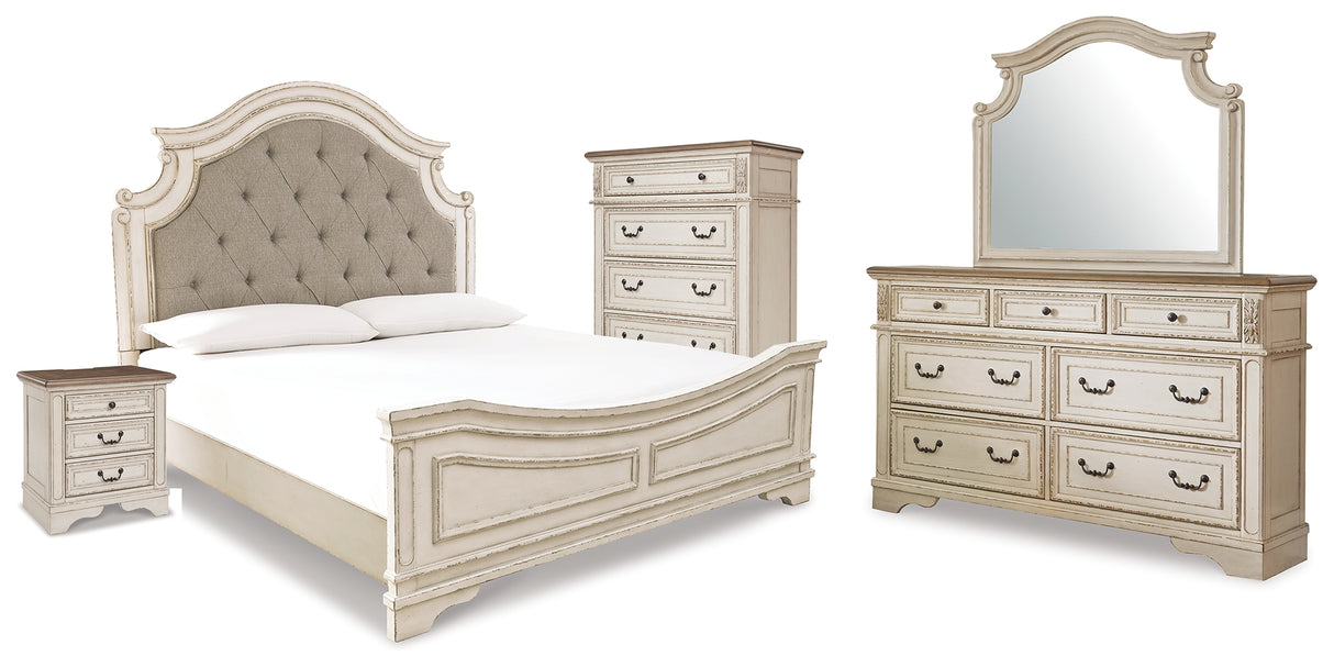 Furniture City Houma - Ashley Furniture - Realyn King Panel Bed, Dresser, Mirror, Chest and Nightstand - King Panel Bed, Dresser, Mirror, Chest and Nightstand - B743B89