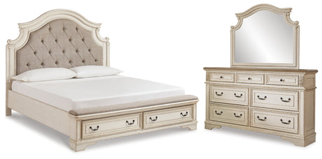Furniture City Houma - Ashley Furniture - Realyn King Upholstered Bed with Dresser and Mirror - King Upholstered Bed with Dresser and Mirror - B743B24