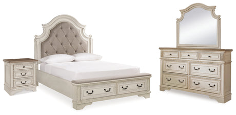 Furniture City Houma - Ashley Furniture - Realyn Queen Upholstery Panel Bed, Dresser, Mirror and Nightstand - Queen Upholstery Panel Bed, Dresser, Mirror and Nightstand - B743B36