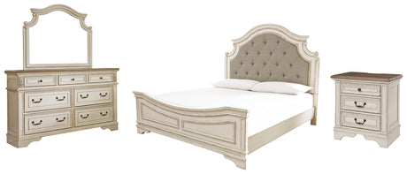 Furniture City Houma - Ashley Furniture - Realyn King Bed with Mirrored Dresser and Nightstand - King Bed with Mirrored Dresser and Nightstand - B743B23