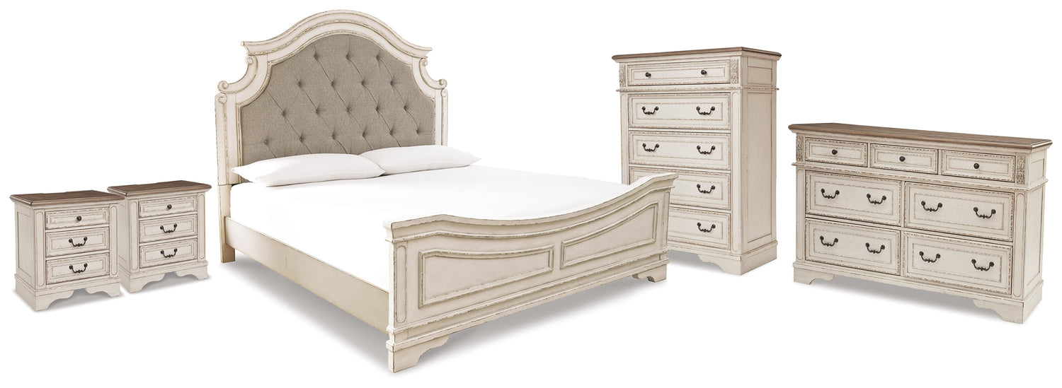 Furniture City Houma - Ashley Furniture - Realyn King Panel Bed, Dresser, Chest and 2 Nightstands - King Panel Bed, Dresser, Chest and 2 Nightstands - B743B75