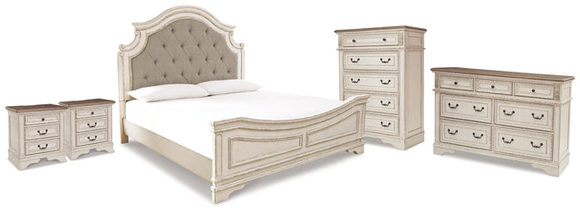 Furniture City Houma - Ashley Furniture - Realyn King Panel Bed, Dresser, Chest and 2 Nightstands - King Panel Bed, Dresser, Chest and 2 Nightstands - B743B75