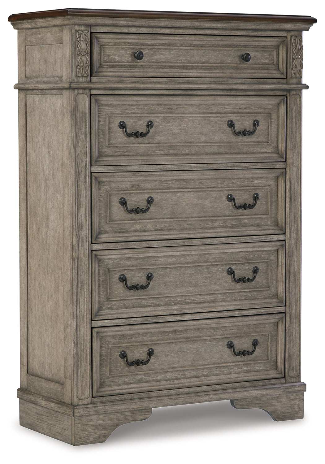 Lodenbay King Upholstered Panel Bed, Dresser, Mirror, Chest and Nightstand