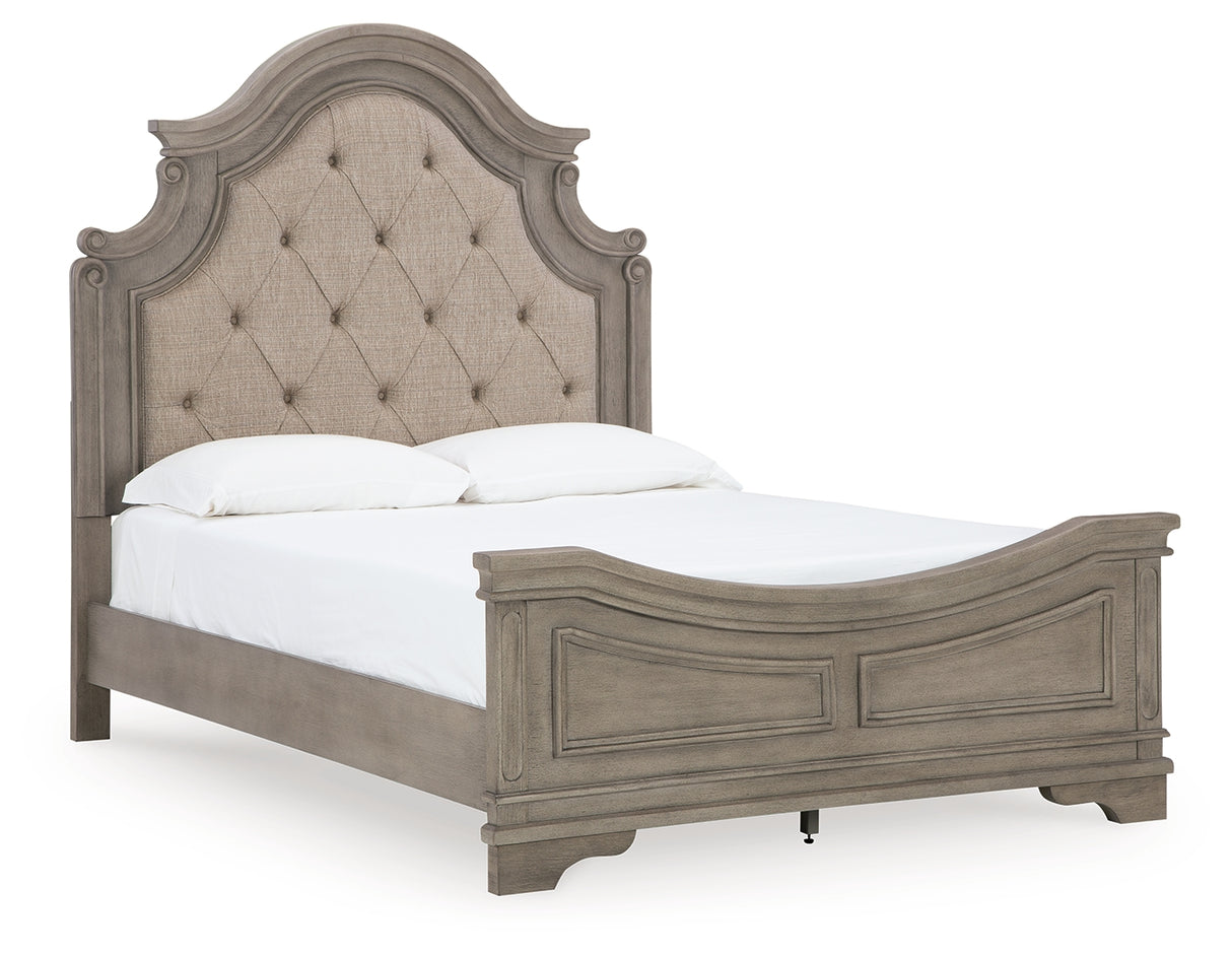 Lodenbay Queen Upholstered Panel Bed, Dresser and Mirror