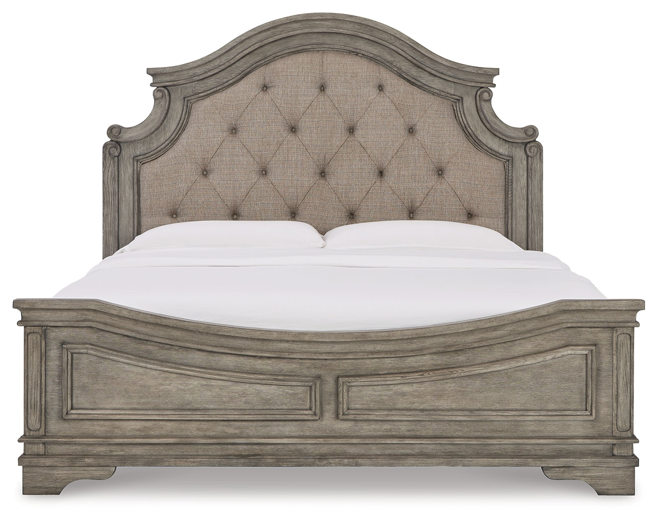 Lodenbay King Upholstered Panel Bed, Dresser, Mirror, and Nightstand