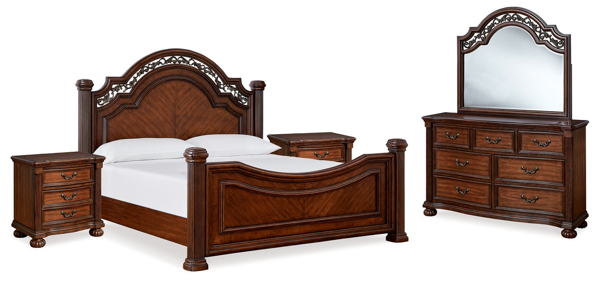 Furniture City Houma - Ashley Furniture - Lavinton King Poster Bed, Dresser, Mirror and Nightstand - King Poster Bed, Dresser, Mirror and Nightstand - B764B17