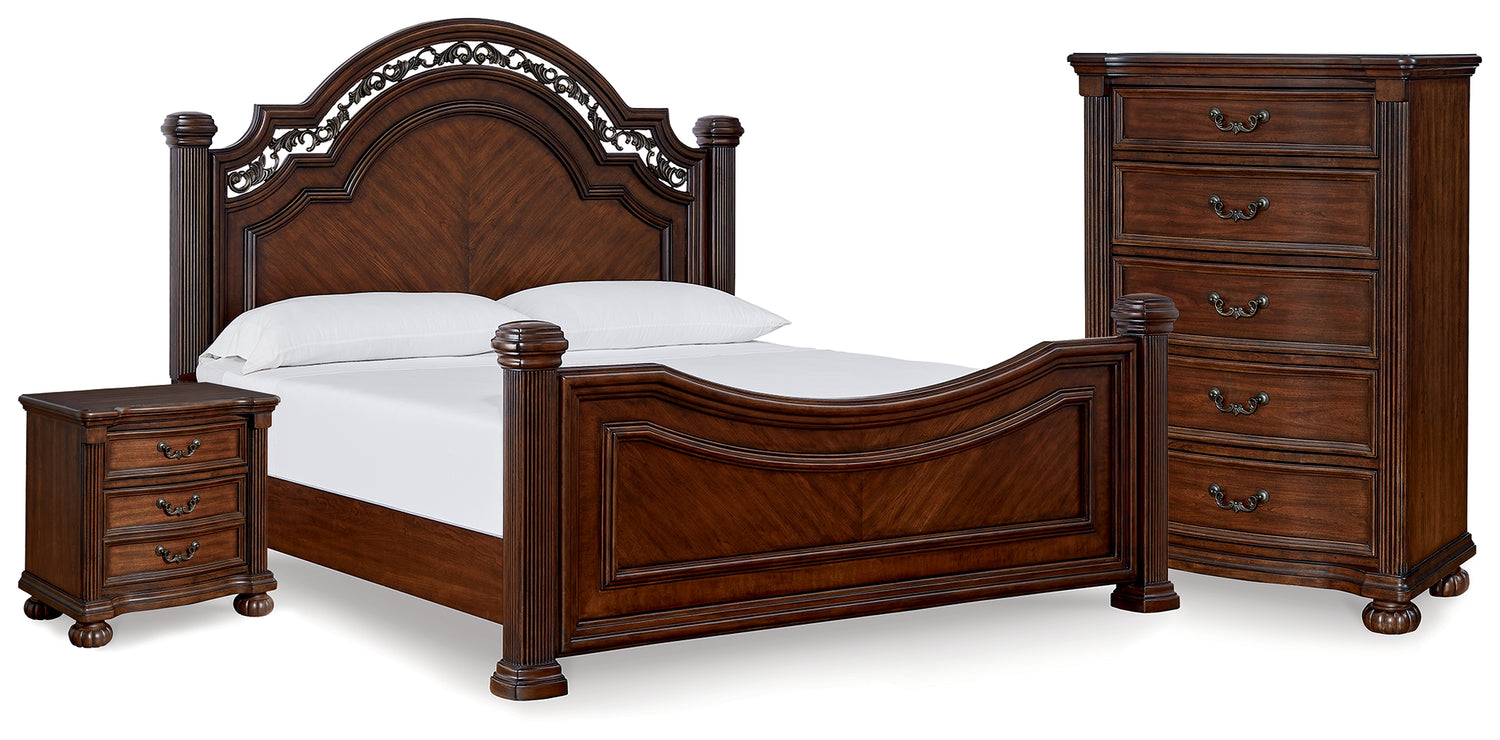 Furniture City Houma - Ashley Furniture - Lavinton Queen Poster Bed, Chest and Nightstand - Queen Poster Bed, Chest and Nightstand - B764B15