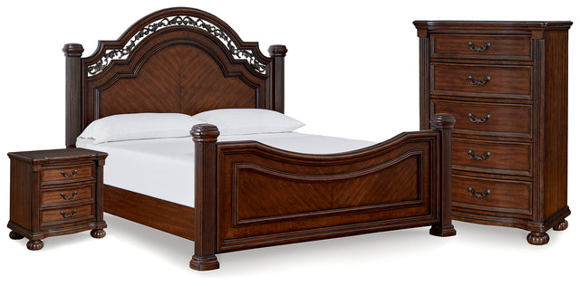 Furniture City Houma - Ashley Furniture - Lavinton Queen Poster Bed, Chest and Nightstand - Queen Poster Bed, Chest and Nightstand - B764B15