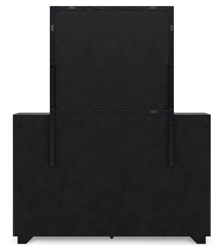 Londer California King Panel Bed, Dresser and Mirror