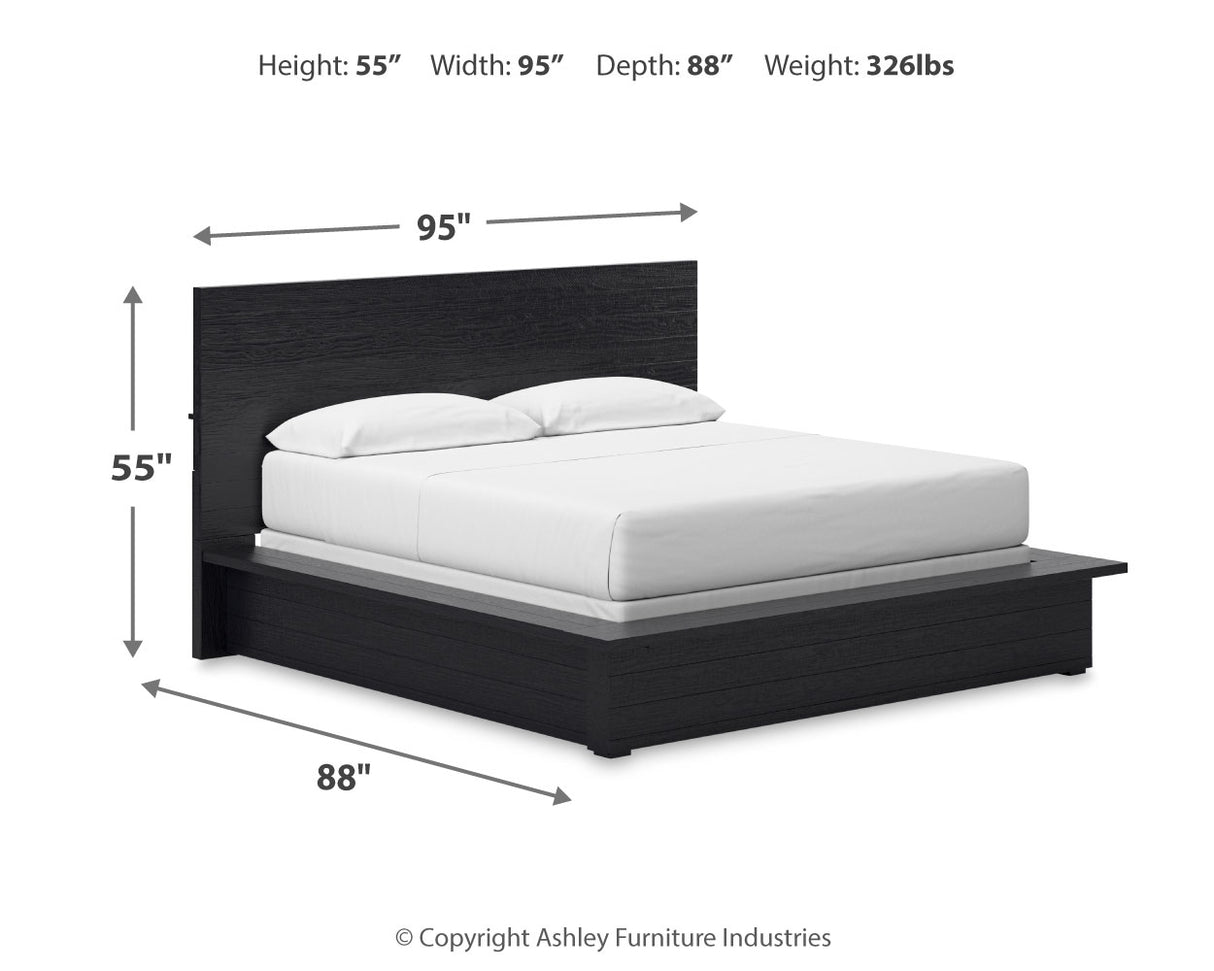 Londer California King Panel Bed, Dresser and Mirror