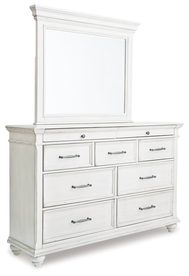 Furniture City Houma - Ashley Furniture - Kanwyn Dresser and Mirror - Dresser and Mirror / Whitewash - B777B1