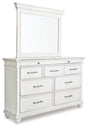 Furniture City Houma - Ashley Furniture - Kanwyn Dresser and Mirror - Dresser and Mirror / Whitewash - B777B1