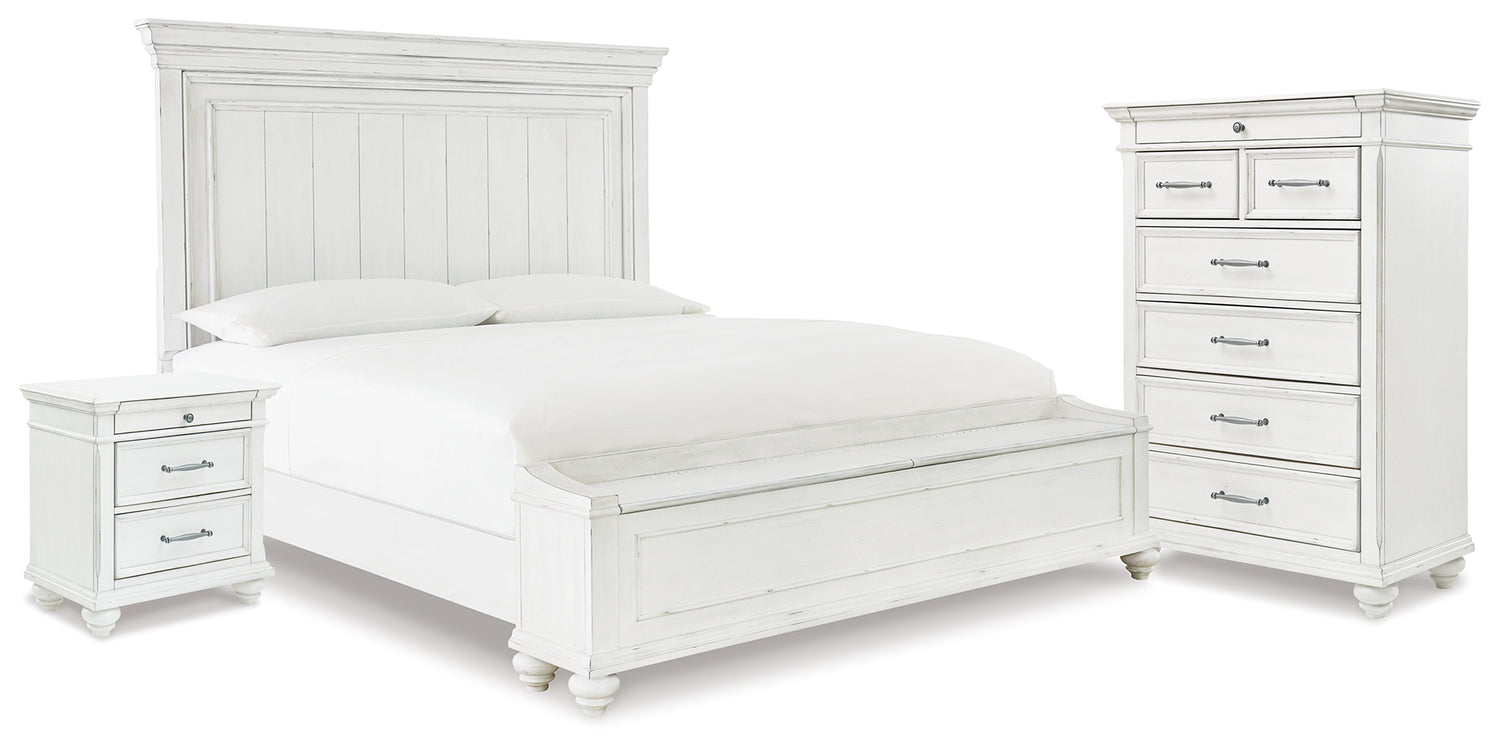 Furniture City Houma - Ashley Furniture - Kanwyn King Panel Storage Bed, Chest and Nightstand - King Panel Storage Bed, Chest and Nightstand - B777B30