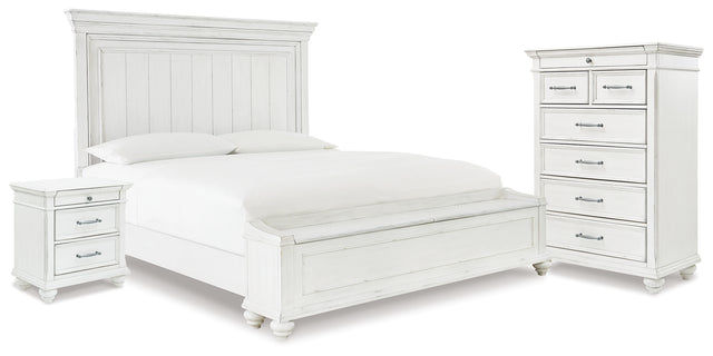 Furniture City Houma - Ashley Furniture - Kanwyn King Panel Storage Bed, Chest and Nightstand - King Panel Storage Bed, Chest and Nightstand - B777B30