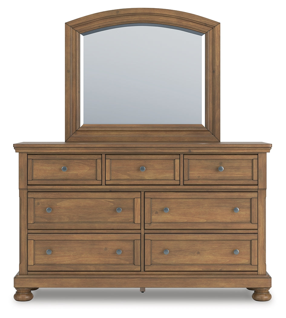 Feddinger Queen Panel Bed, Dresser and Mirror