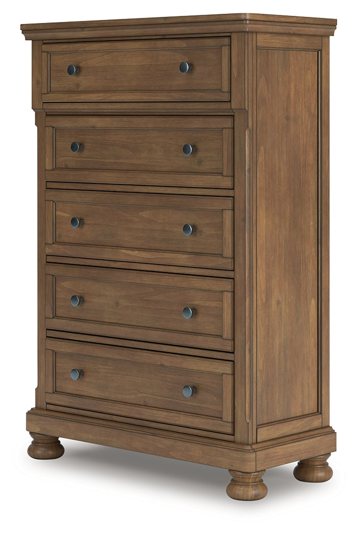 Feddinger Queen Panel Bed, Dresser, Mirror, Chest and Nightstand