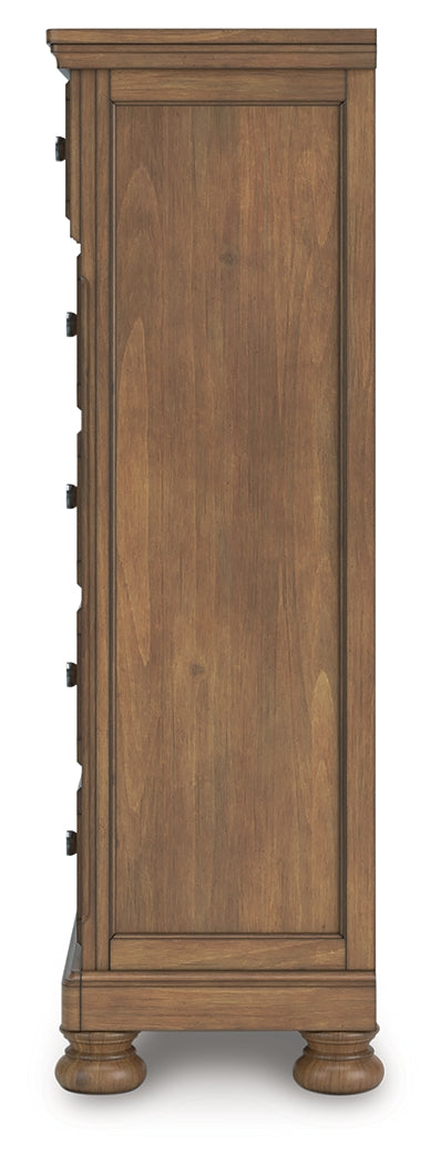 Feddinger Queen Panel Bed, Dresser, Mirror, Chest and Nightstand