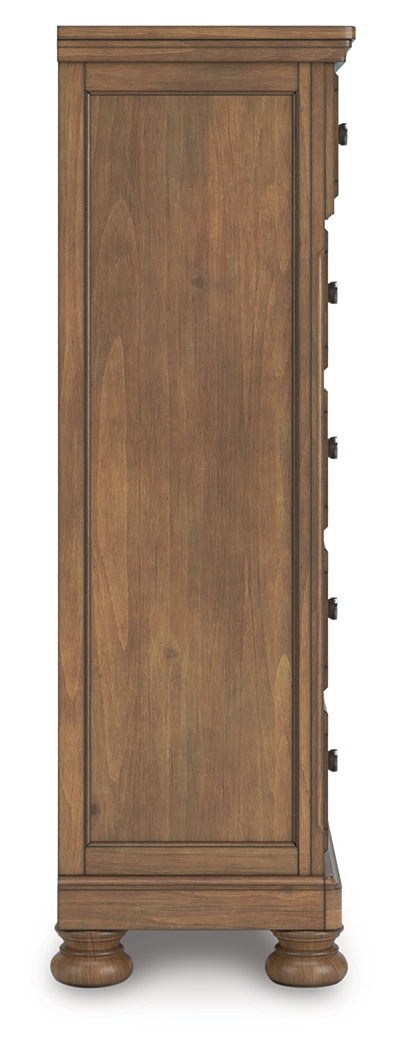 Feddinger King Panel Storage Bed, Dresser, Mirror, Chest and Nightstand