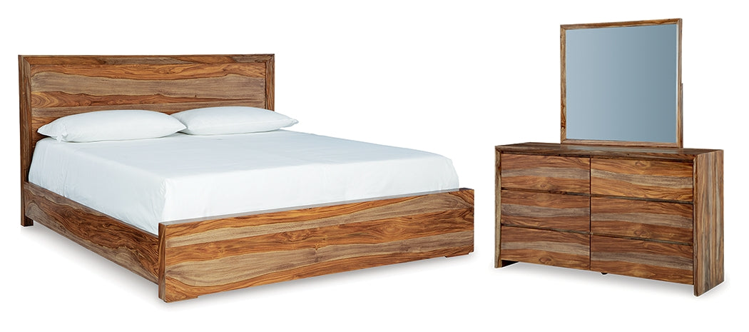 Furniture City Houma - Ashley Furniture - Dressonni Queen Panel Bed, Dresser and Mirror - Queen Panel Bed, Dresser and Mirror - B790B3