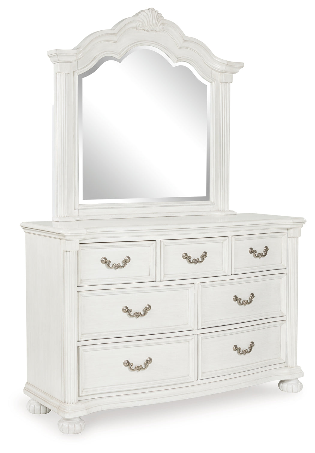 Montelaine Queen Upholstered Panel Bed, Dresser and Mirror