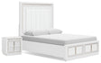 Furniture City Houma - Ashley Furniture - Chalanna Queen Panel Storage Bed and Nightstand - Queen Panel Storage Bed and Nightstand - B822B8