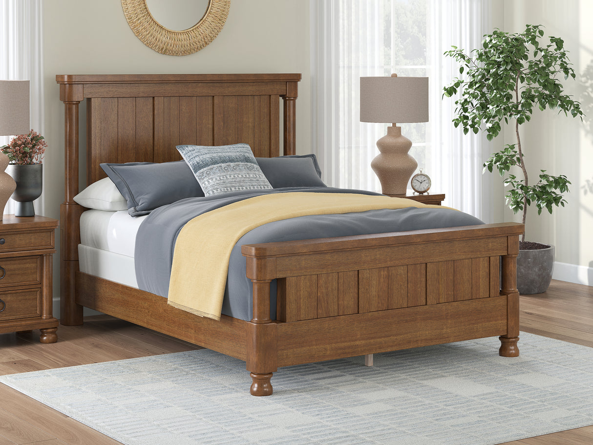 Furniture City Houma - Ashley Furniture - Rowlenstown Queen Poster Bed - Queen Poster Bed / Brown - PCB824B2
