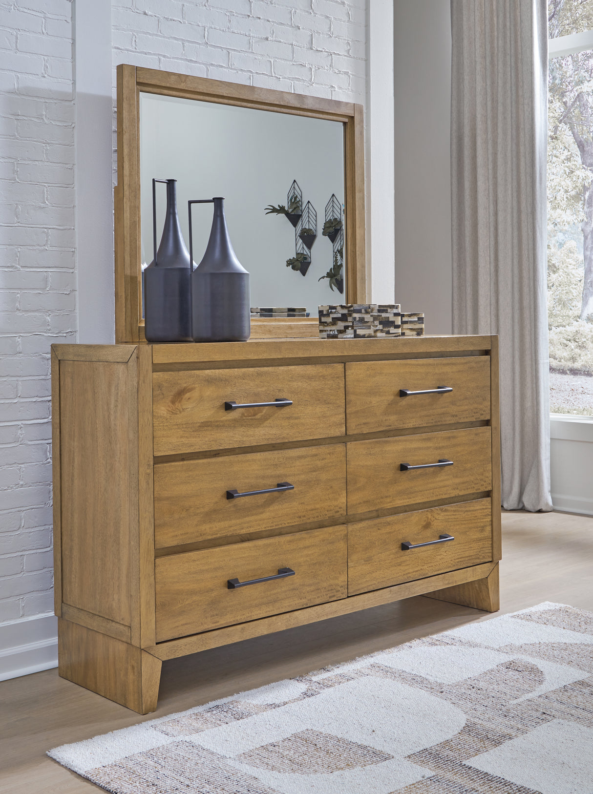 Sherbana Queen Panel Bed, Dresser and Mirror