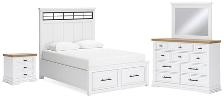 Furniture City Houma - Ashley Furniture - Ashbryn Queen Storage Bed, Dresser, Mirror and Nightstand - Queen Storage Bed, Dresser, Mirror and Nightstand - B844B8