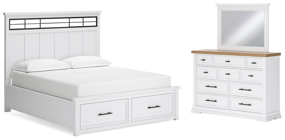 Furniture City Houma - Ashley Furniture - Ashbryn California King Panel Storage Bed, Dresser and Mirror - California King Panel Storage Bed, Dresser and Mirror - B844B7