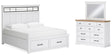 Furniture City Houma - Ashley Furniture - Ashbryn King Panel Storage Bed, Dresser and Mirror - King Panel Storage Bed, Dresser and Mirror - B844B6