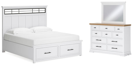 Furniture City Houma - Ashley Furniture - Ashbryn King Panel Storage Bed, Dresser and Mirror - King Panel Storage Bed, Dresser and Mirror - B844B6