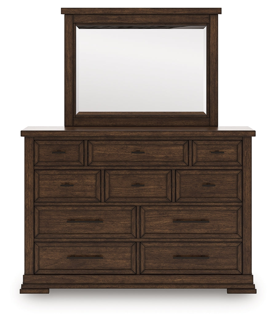 Taffenbrook Queen Panel Storage Bed, Dresser and Mirror