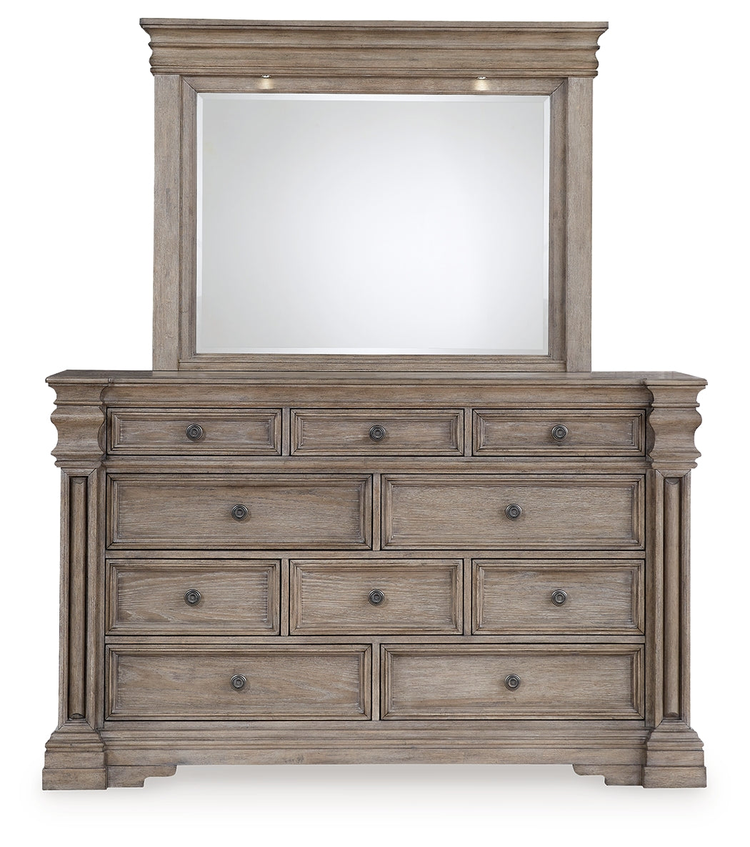 Blairhurst Queen Panel Bed, Dresser, Mirror, 2 Chests and Nightstand