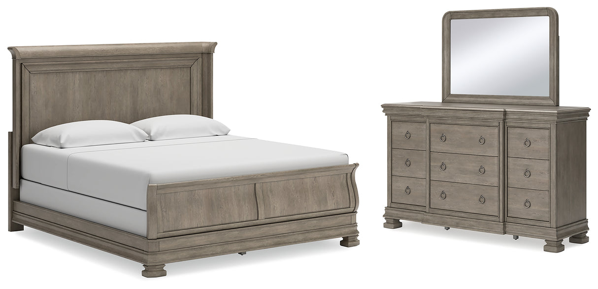 Furniture City Houma - Ashley Furniture - Lexorne California King Sleigh Bed, Dresser and Mirror - California King Sleigh Bed, Dresser and Mirror - B924B9