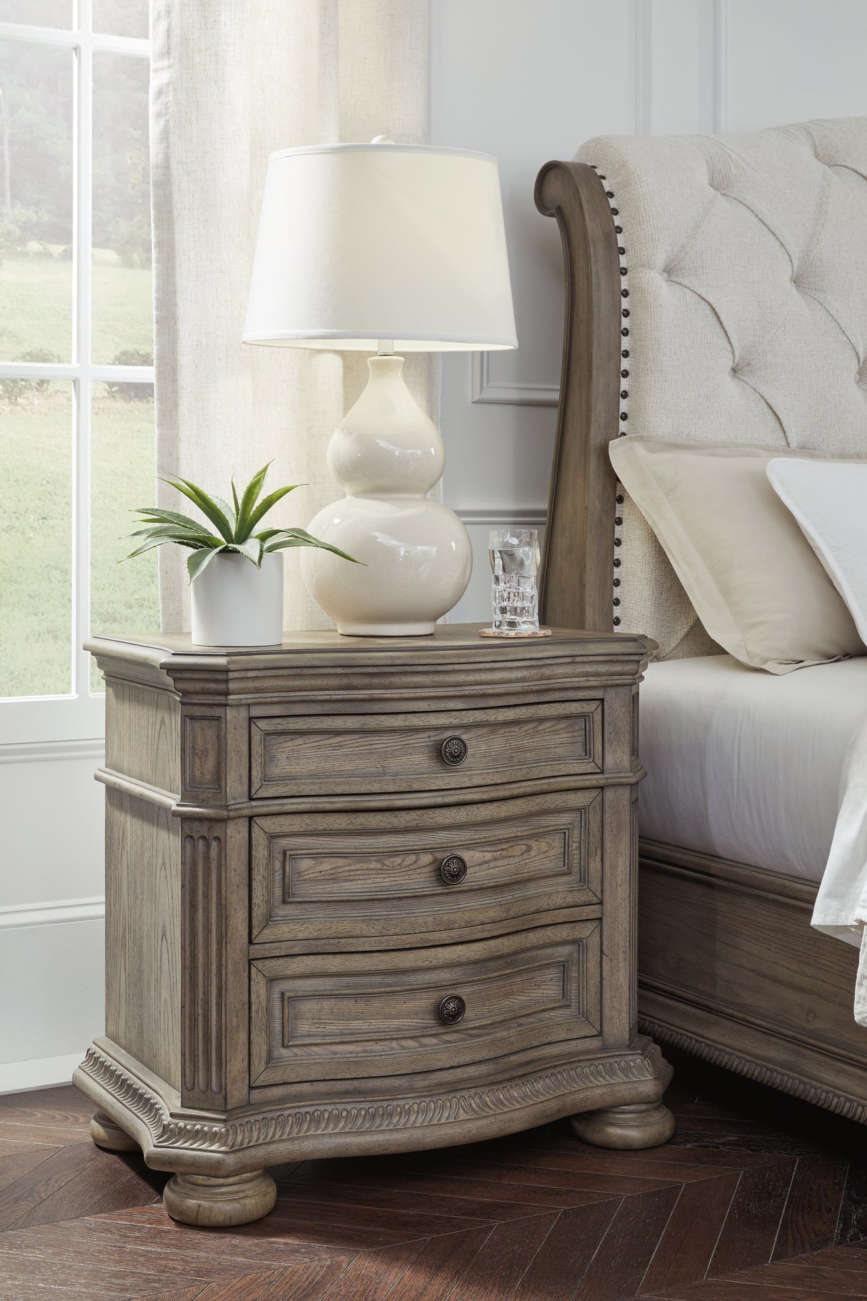 Furniture City Houma - Ashley Furniture - Ardenfield Nightstand - Three Drawer Night Stand - B944-93