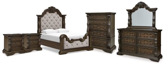 Furniture City Houma - Ashley Furniture - Maylee Queen Panel Bed, Dresser, Mirror, Chest and 2 Nightstands - Queen Panel Bed, Dresser, Mirror, Chest and 2 Nightstands - B947B16