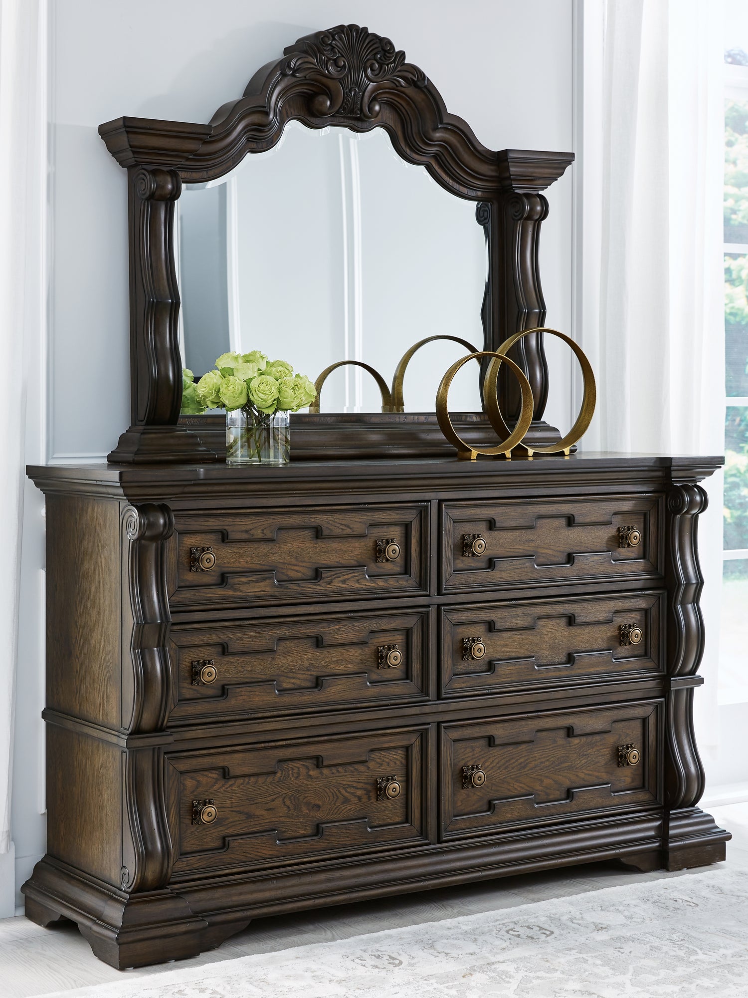 Maylee Queen Panel Bed, Dresser, Mirror, Chest and 2 Nightstands