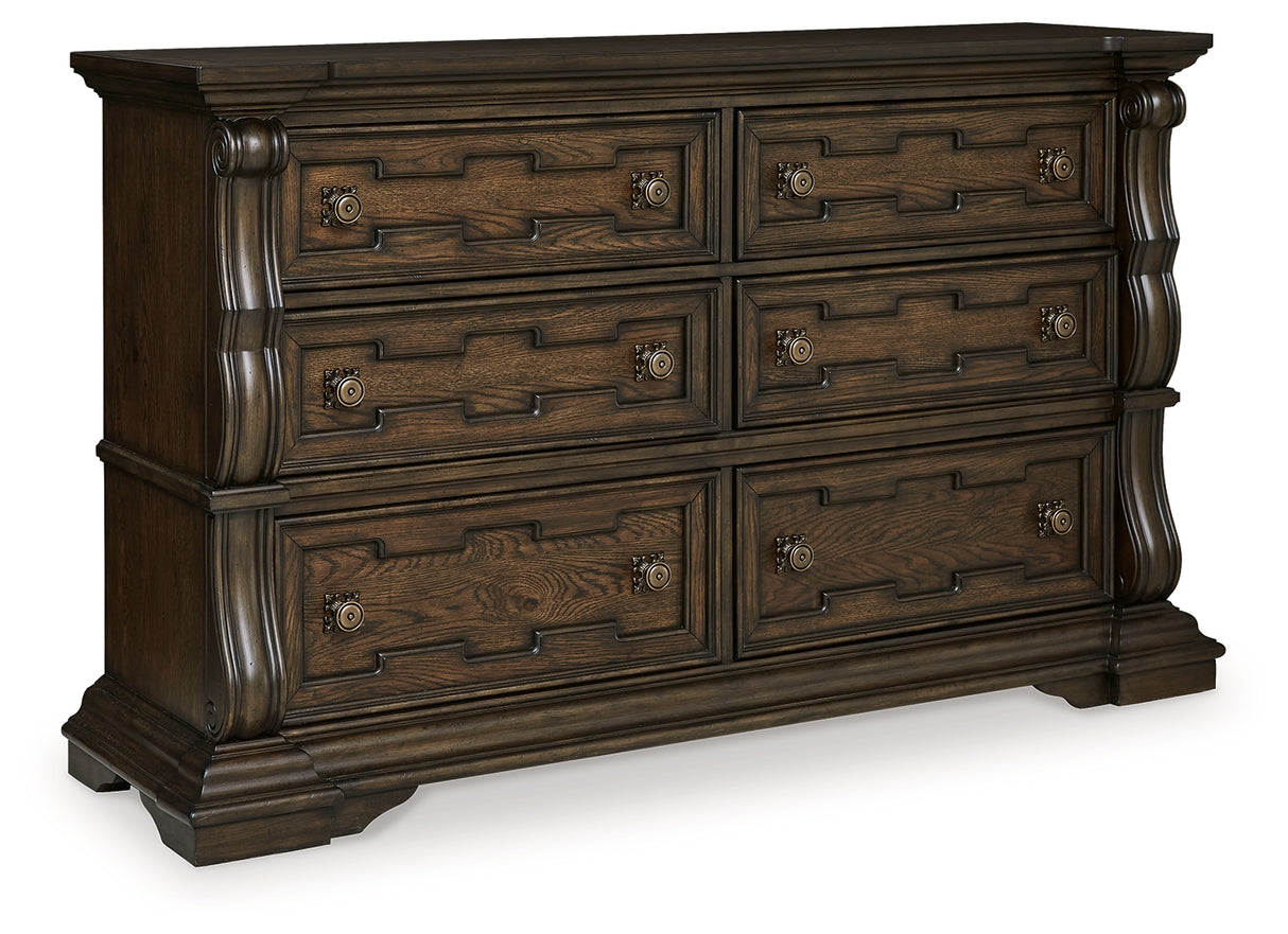 Maylee Queen Upholstered Bed, Dresser, Chest and Nightstand