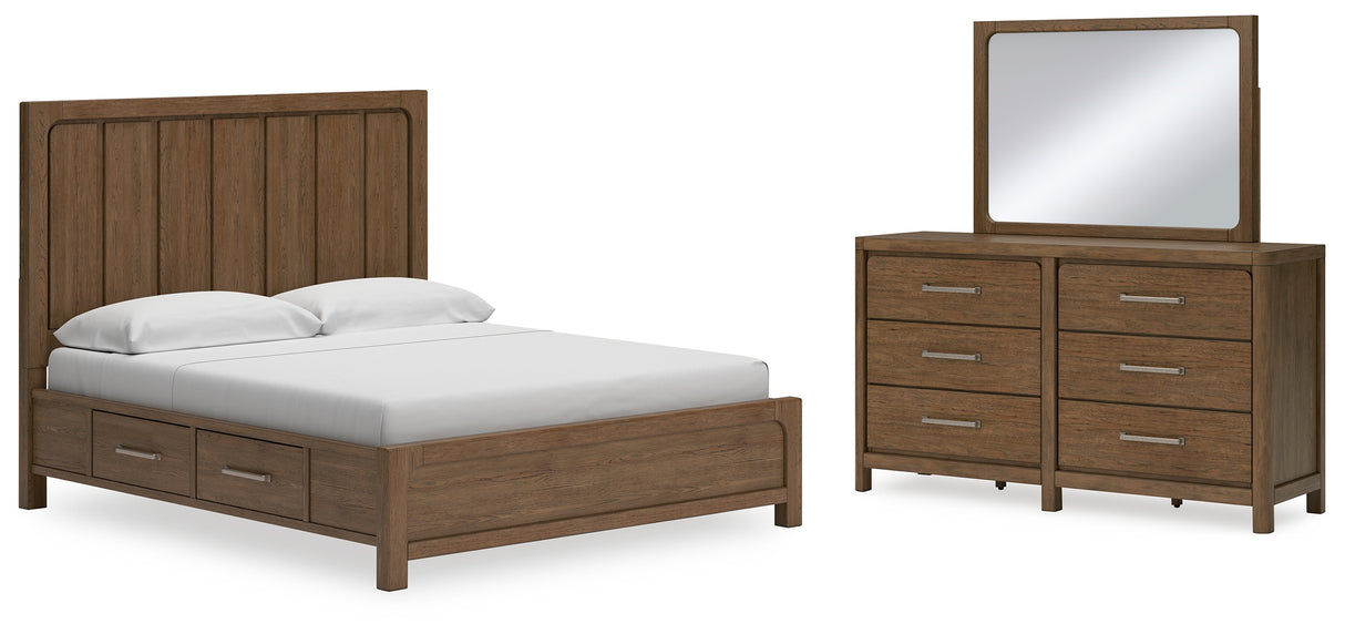 Furniture City Houma - Ashley Furniture - Cabalynn California King Panel Bed with Storage, Dresser and Mirror - California King Panel Bed with Storage, Dresser and Mirror - B974B13