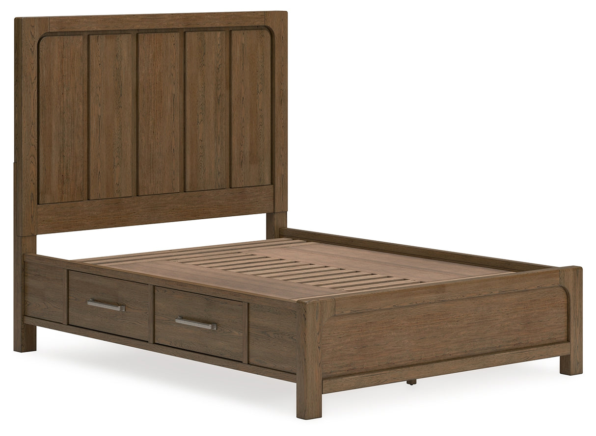 Cabalynn Queen Panel Bed with Storage, Dresser and Mirror