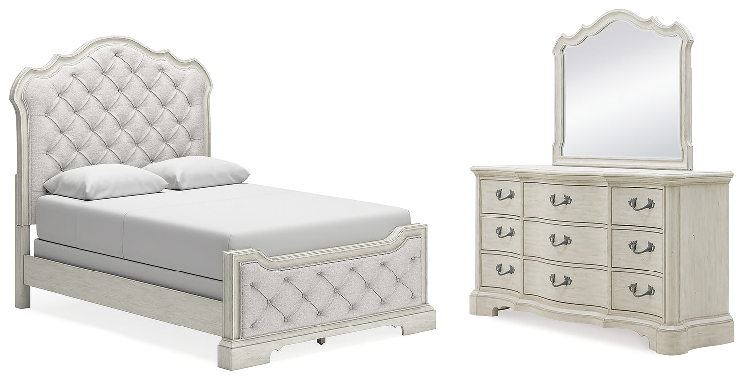 Furniture City Houma - Ashley Furniture - Arlendyne Queen Upholstered Bed, Dresser and Mirror - Queen Upholstered Bed, Dresser and Mirror - B980B3