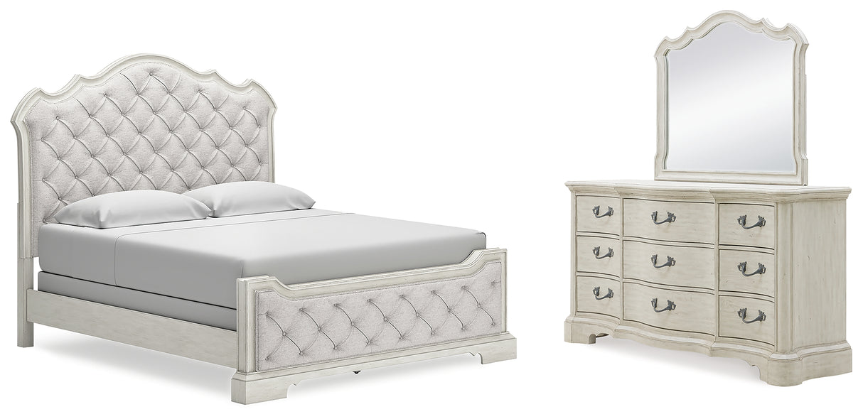 Furniture City Houma - Ashley Furniture - Arlendyne California King Upholstered Bed, Dresser and Mirror - California King Upholstered Bed, Dresser and Mirror - B980B10