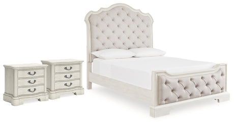 Furniture City Houma - Ashley Furniture - Arlendyne Queen Upholstered Panel Bed and 2 Nightstands - Queen Upholstered Panel Bed and 2 Nightstands - B980B11