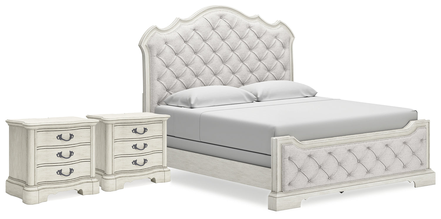 Furniture City Houma - Ashley Furniture - Arlendyne King Panel Bed and 2 Nightstands - King Panel Bed and 2 Nightstands - B980B13