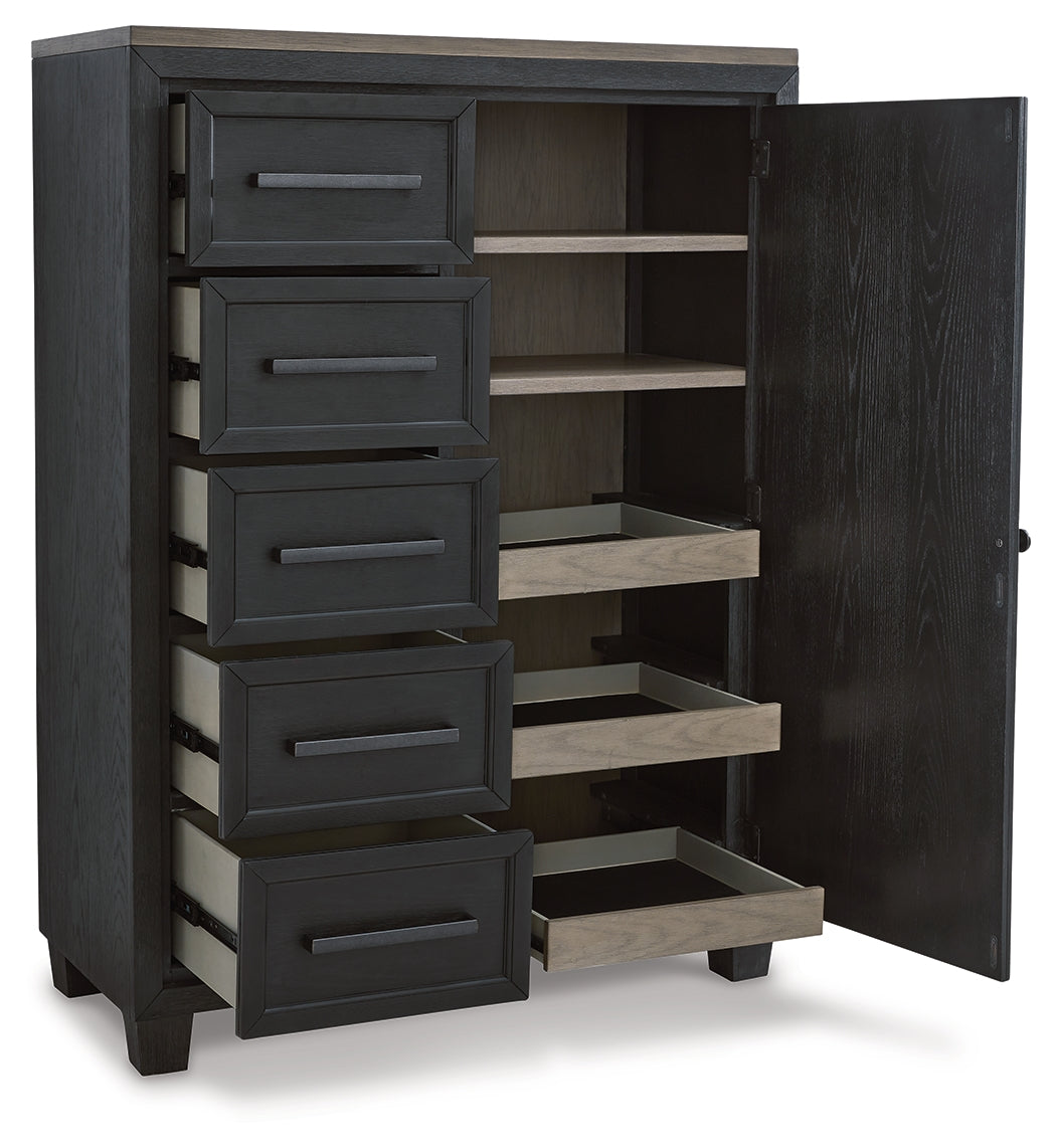 Foyland King Panel Storage Bed and 2 Chests