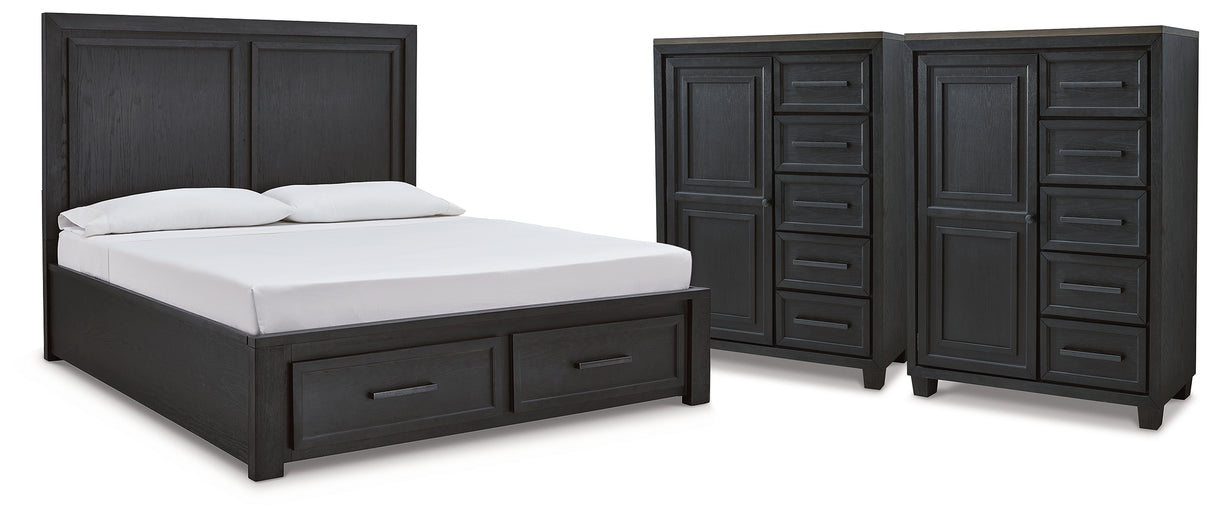 Furniture City Houma - Ashley Furniture - Foyland King Panel Storage Bed and 2 Chests - King Panel Storage Bed and 2 Chests - B989B10
