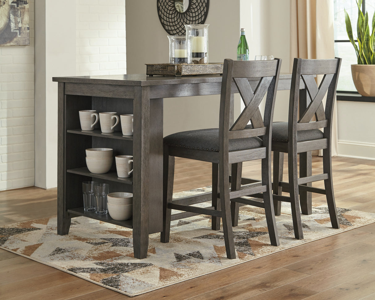 Furniture City Houma - Ashley Furniture - Caitbrook Counter Height Dining Table and 2 Barstools - Counter Height Dining Table and 2 Barstools / Gray - D388D5