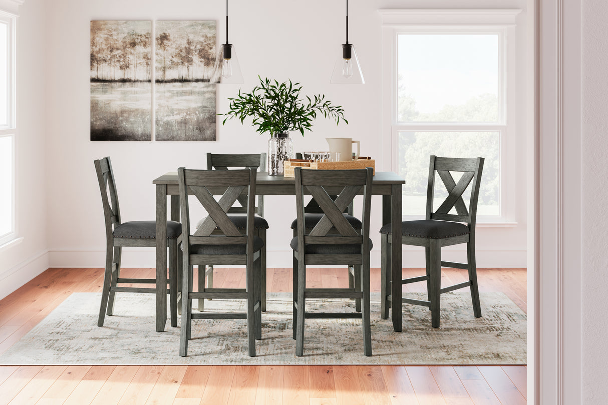 Furniture City Houma - Ashley Furniture - Caitbrook Counter Height Dining Table and Bar Stools (Set of 7) - RECT DRM Counter TBL Set(7/CN) - D388-423