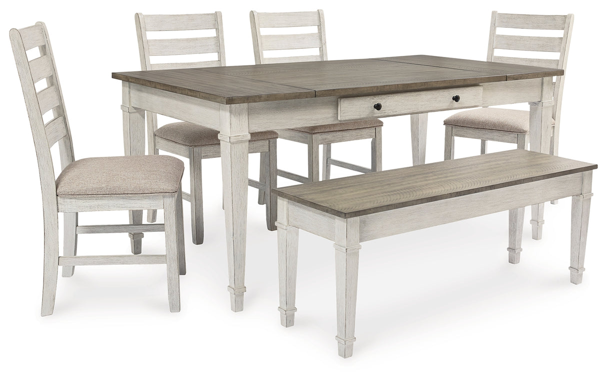 Furniture City Houma - Ashley Furniture - Skempton Dining Table, 4 Chairs, and Bench - Dining Table, 4 Chairs, and Bench - D394D5